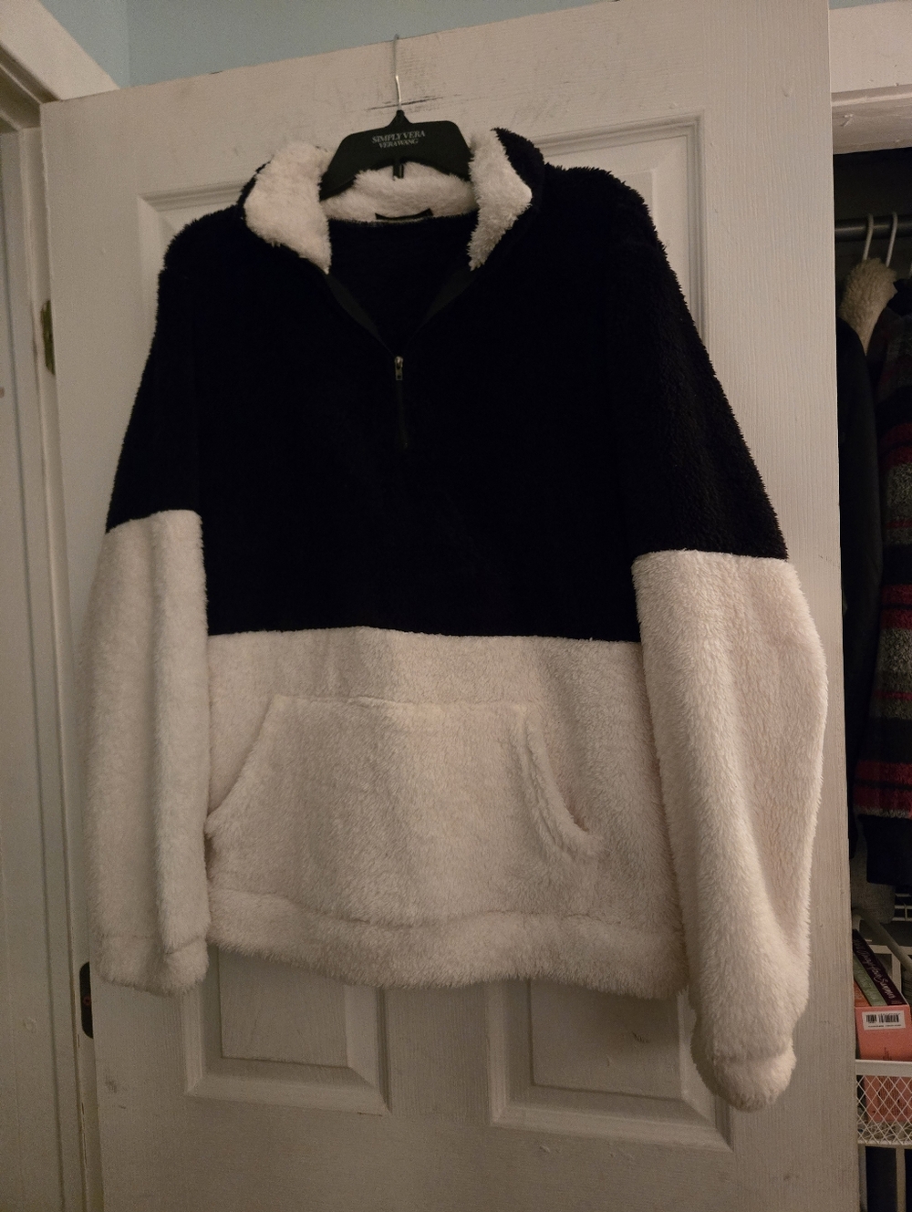 Black And White Sherpa Zip Up Pull Over BTFBM